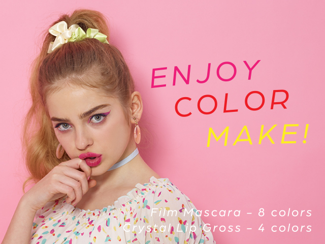 ENJOY COLOR MAKE! / Film Mascara - 8 colors / Crystal Lip Gross - 4 colors